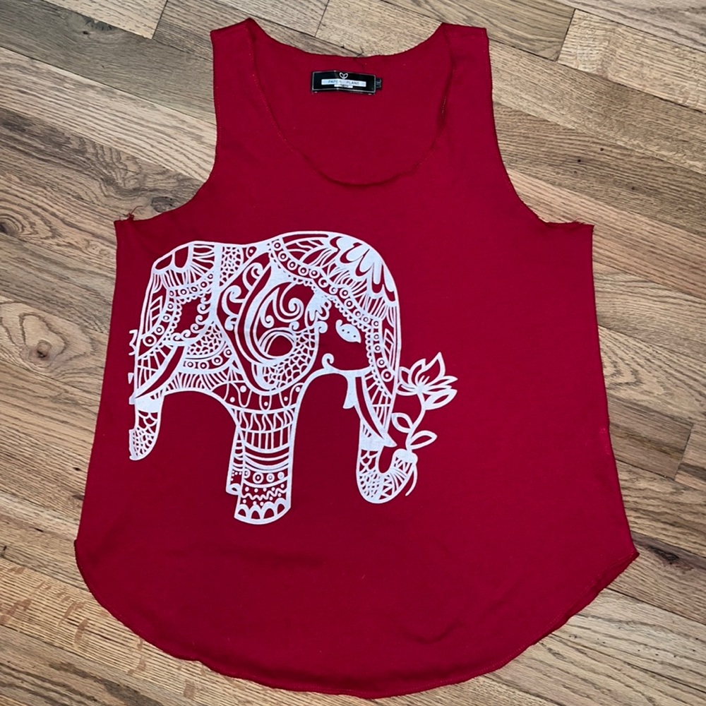 Paper Plane Elephant Print Tank Size L/XL